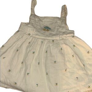 Lemon Embroidered Cream Dress